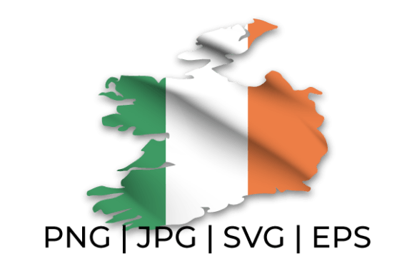 Download The Ireland Waving Flag and Map Graphics - Map graphics Collection