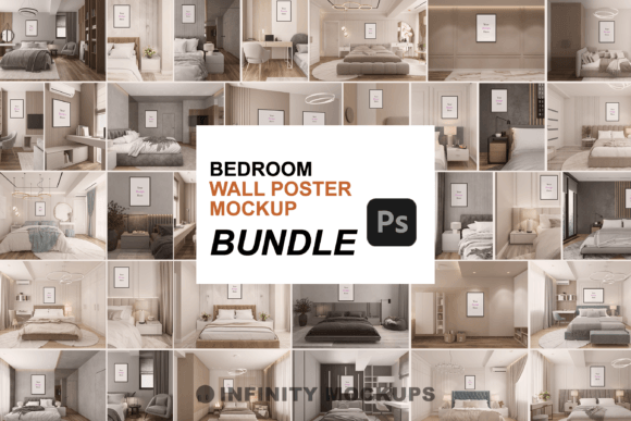 Download Bedroom Wall Art Mockup Bundle - Bedroom wall Collection