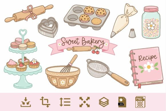 Download Sweet Bakery Clipart PNG &amp; SVG Bundle - Bakery clipart Collection