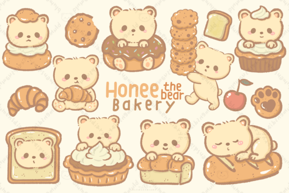 Download Kawaii Bear Bakery Clipart - Bakery clipart Collection