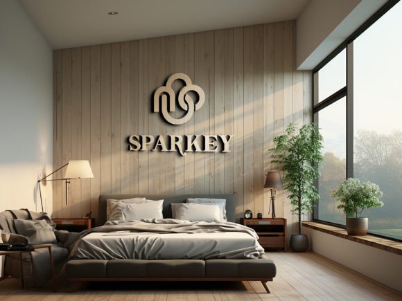 Download 3d Logo Mockup Template on Bedroom Wall - Bedroom wall Collection