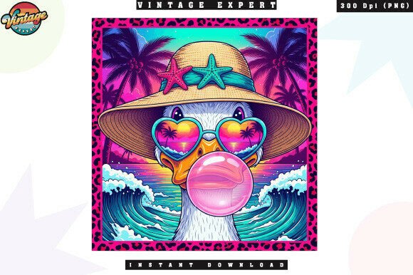 Download Retro Beach Duck Bubblegum Sunset PNG - Beach Collection
