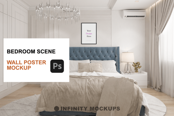 Download Bedroom Wall Frame Mockup - Bedroom wall Collection