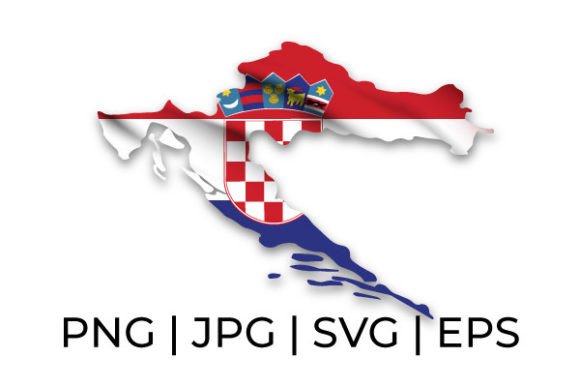 Download The Croatia Waving Flag and Map Graphics - Map graphics Collection