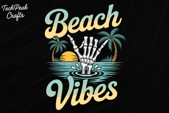 Download Vintage Skeleton Summer Beach Vibes PNG - Beach Collection