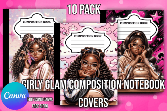 Download Girly Glam Composition Notebook Covers - Composition Collection